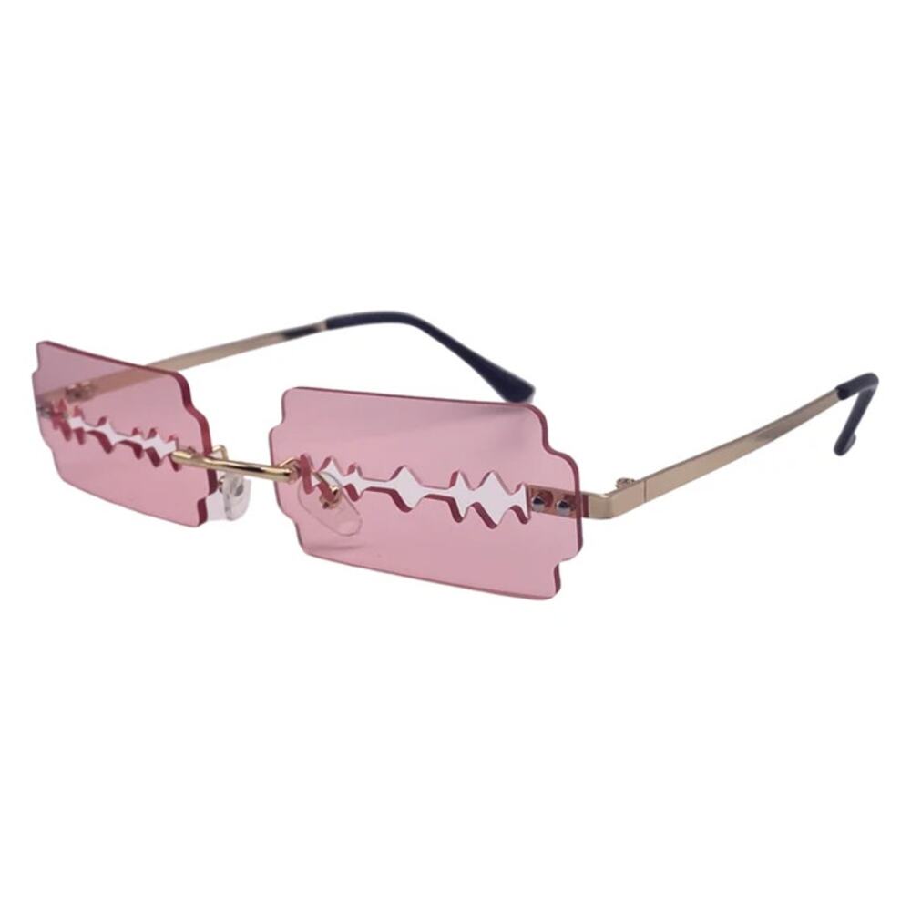 6171 | Pink Razor Novelty Sunglasses - Picture 3 of 5